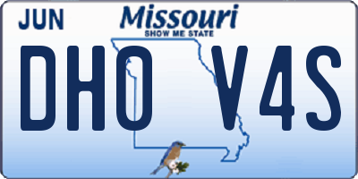 MO license plate DH0V4S