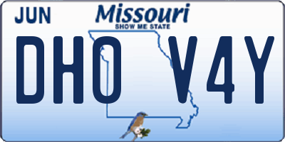 MO license plate DH0V4Y