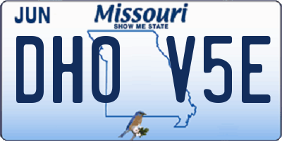 MO license plate DH0V5E