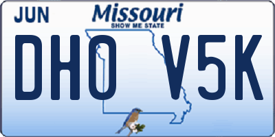 MO license plate DH0V5K
