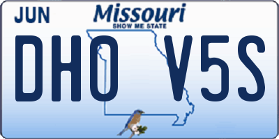 MO license plate DH0V5S