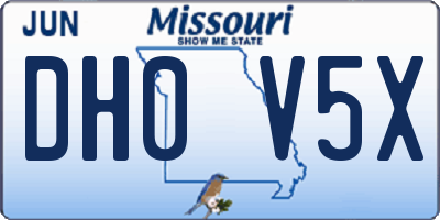 MO license plate DH0V5X