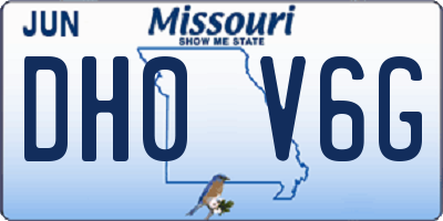 MO license plate DH0V6G