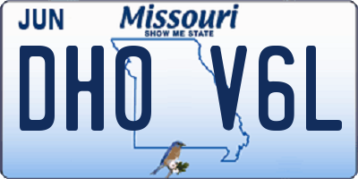 MO license plate DH0V6L
