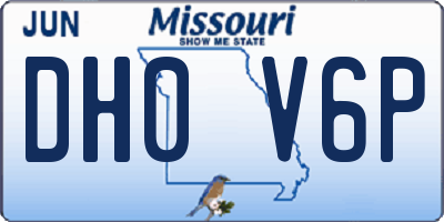 MO license plate DH0V6P