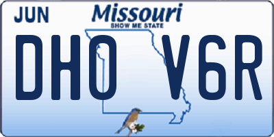 MO license plate DH0V6R