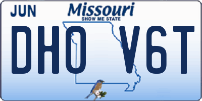 MO license plate DH0V6T