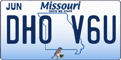 MO license plate DH0V6U