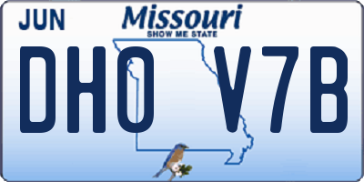 MO license plate DH0V7B