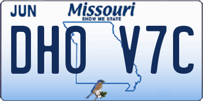MO license plate DH0V7C