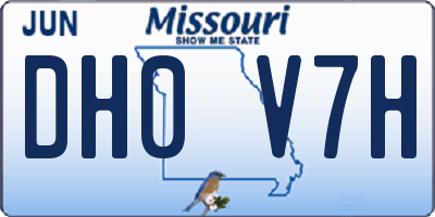 MO license plate DH0V7H