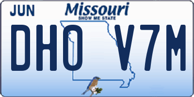 MO license plate DH0V7M