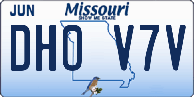 MO license plate DH0V7V
