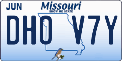MO license plate DH0V7Y