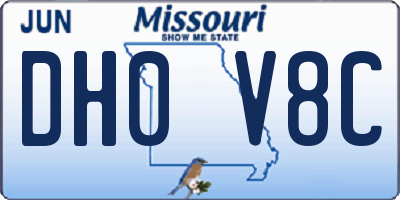 MO license plate DH0V8C