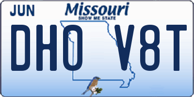 MO license plate DH0V8T