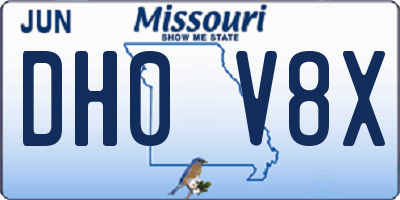 MO license plate DH0V8X