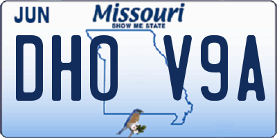 MO license plate DH0V9A