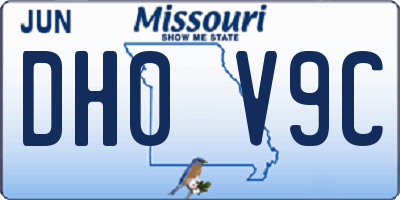 MO license plate DH0V9C