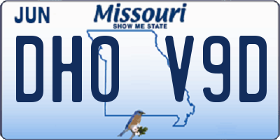 MO license plate DH0V9D