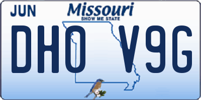 MO license plate DH0V9G