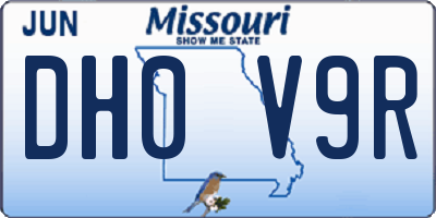 MO license plate DH0V9R