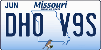 MO license plate DH0V9S