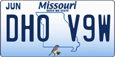 MO license plate DH0V9W