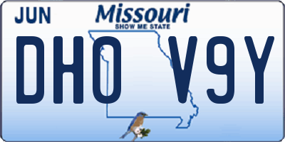 MO license plate DH0V9Y