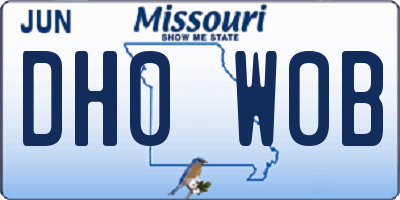 MO license plate DH0W0B