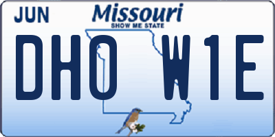 MO license plate DH0W1E