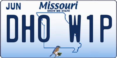 MO license plate DH0W1P