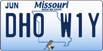 MO license plate DH0W1Y