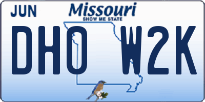 MO license plate DH0W2K