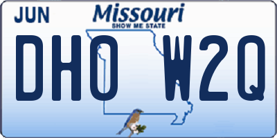 MO license plate DH0W2Q