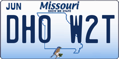MO license plate DH0W2T
