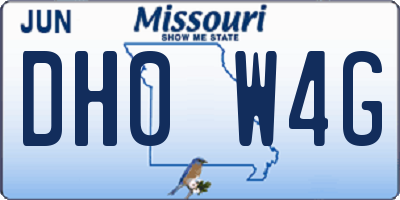 MO license plate DH0W4G