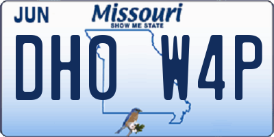 MO license plate DH0W4P