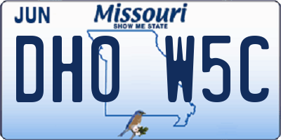 MO license plate DH0W5C