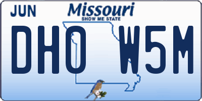 MO license plate DH0W5M