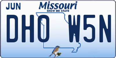 MO license plate DH0W5N