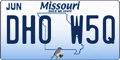 MO license plate DH0W5Q