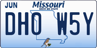 MO license plate DH0W5Y