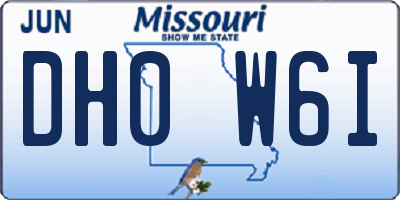MO license plate DH0W6I