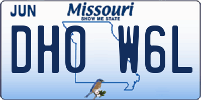 MO license plate DH0W6L