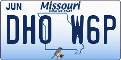 MO license plate DH0W6P