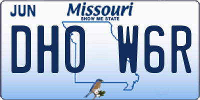 MO license plate DH0W6R
