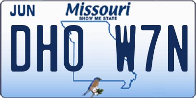 MO license plate DH0W7N