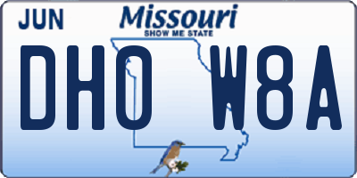 MO license plate DH0W8A