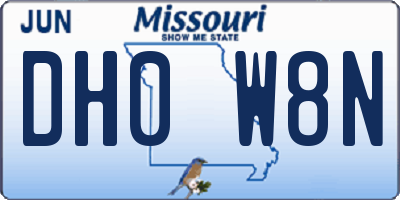 MO license plate DH0W8N